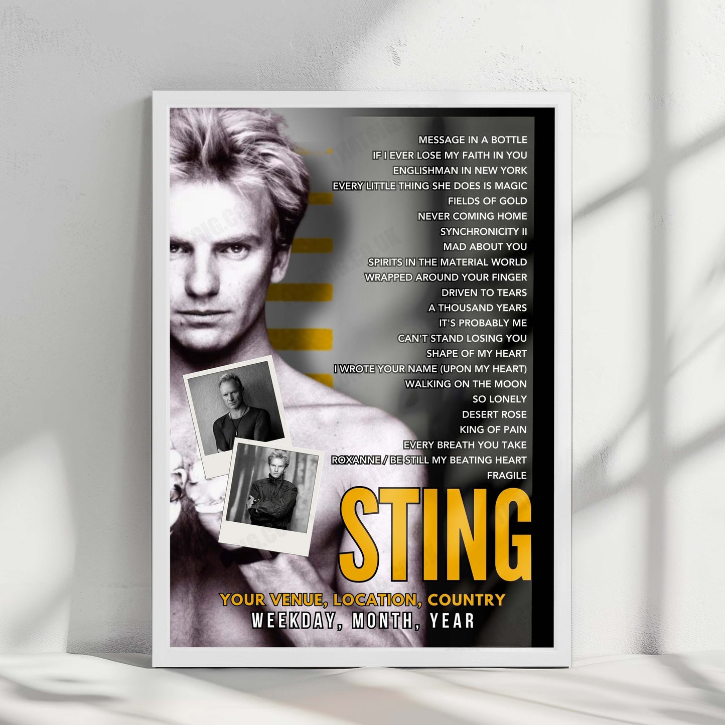 Sting Setlist Poster - Westonbirt Arboretum, Tetbury - June 18th, 2025