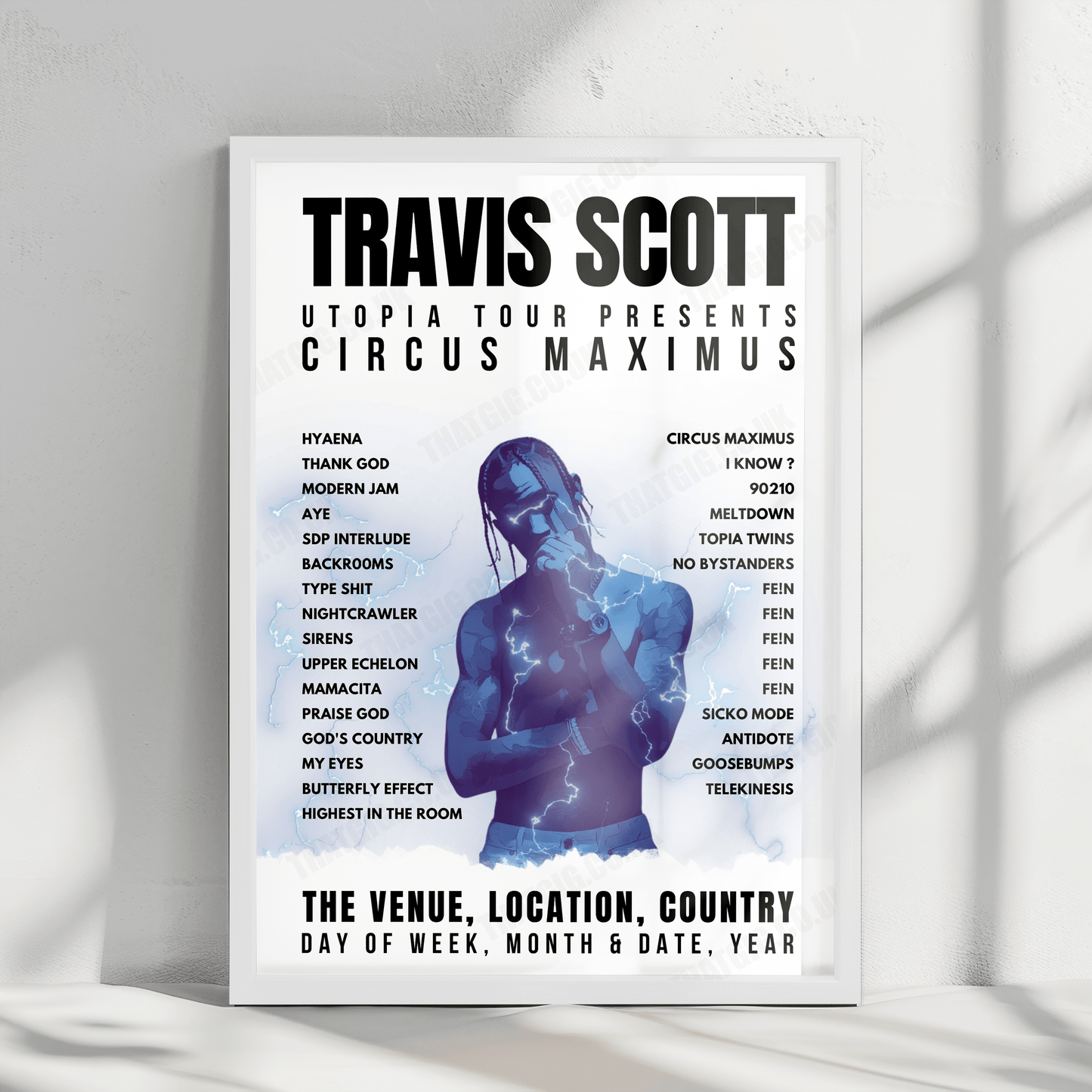 Travis Scott Setlist Poster - Ball Arena, Denver - October 22nd, 2023