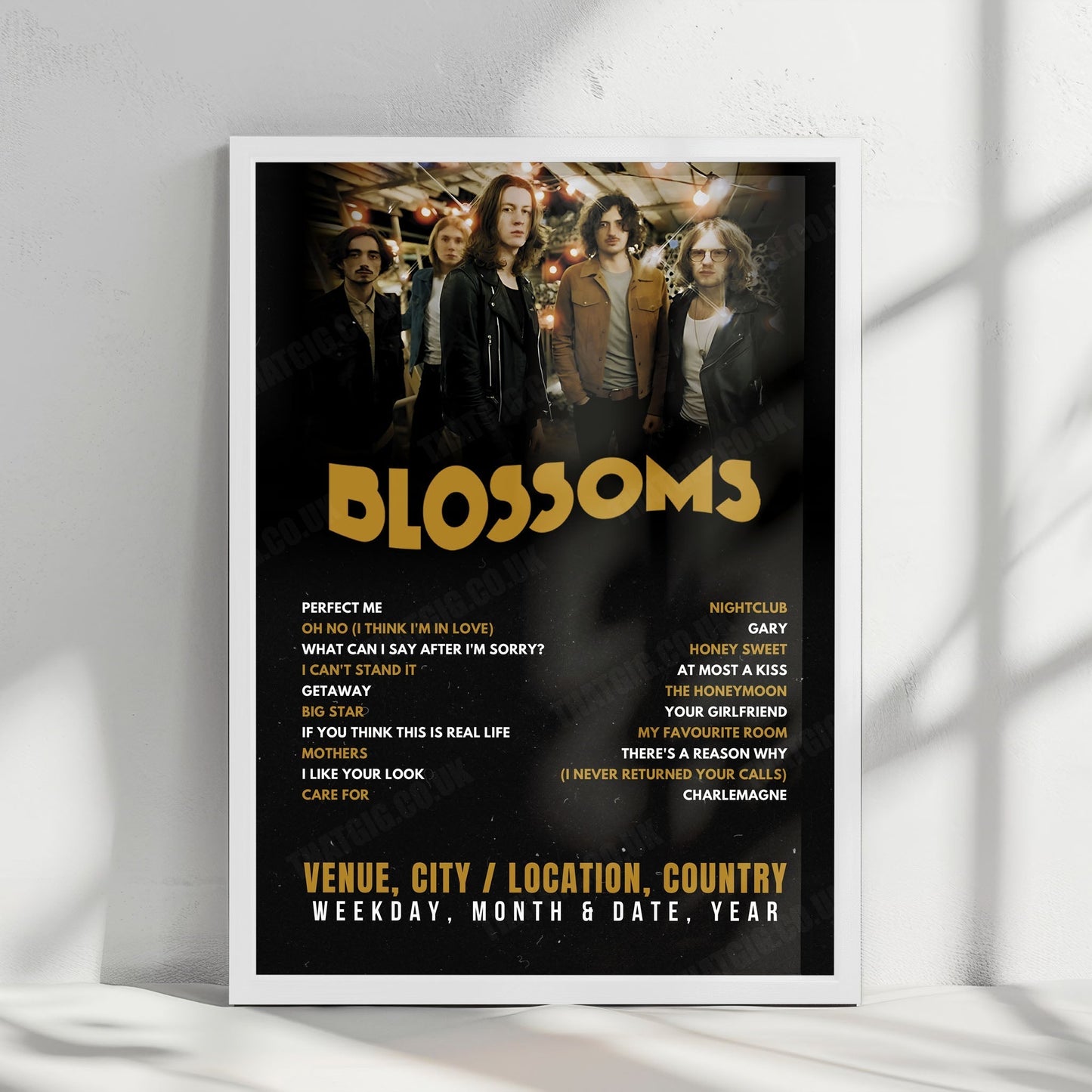Blossoms Setlist Poster - Eventim Apollo, London - November 2nd, 2024