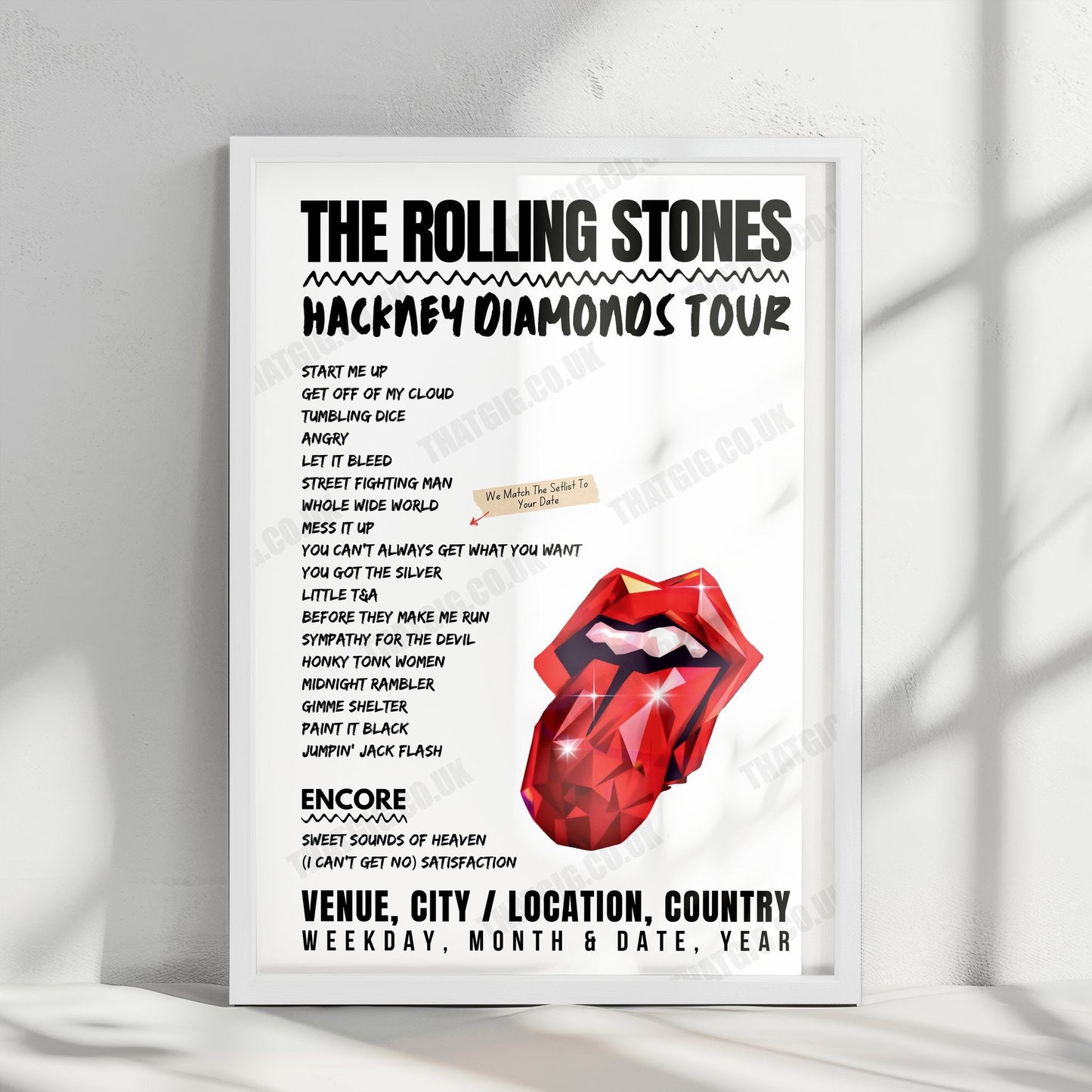 The Rolling Stones Setlist Poster - NRG Stadium, Houston, USA - April 28th, 2024