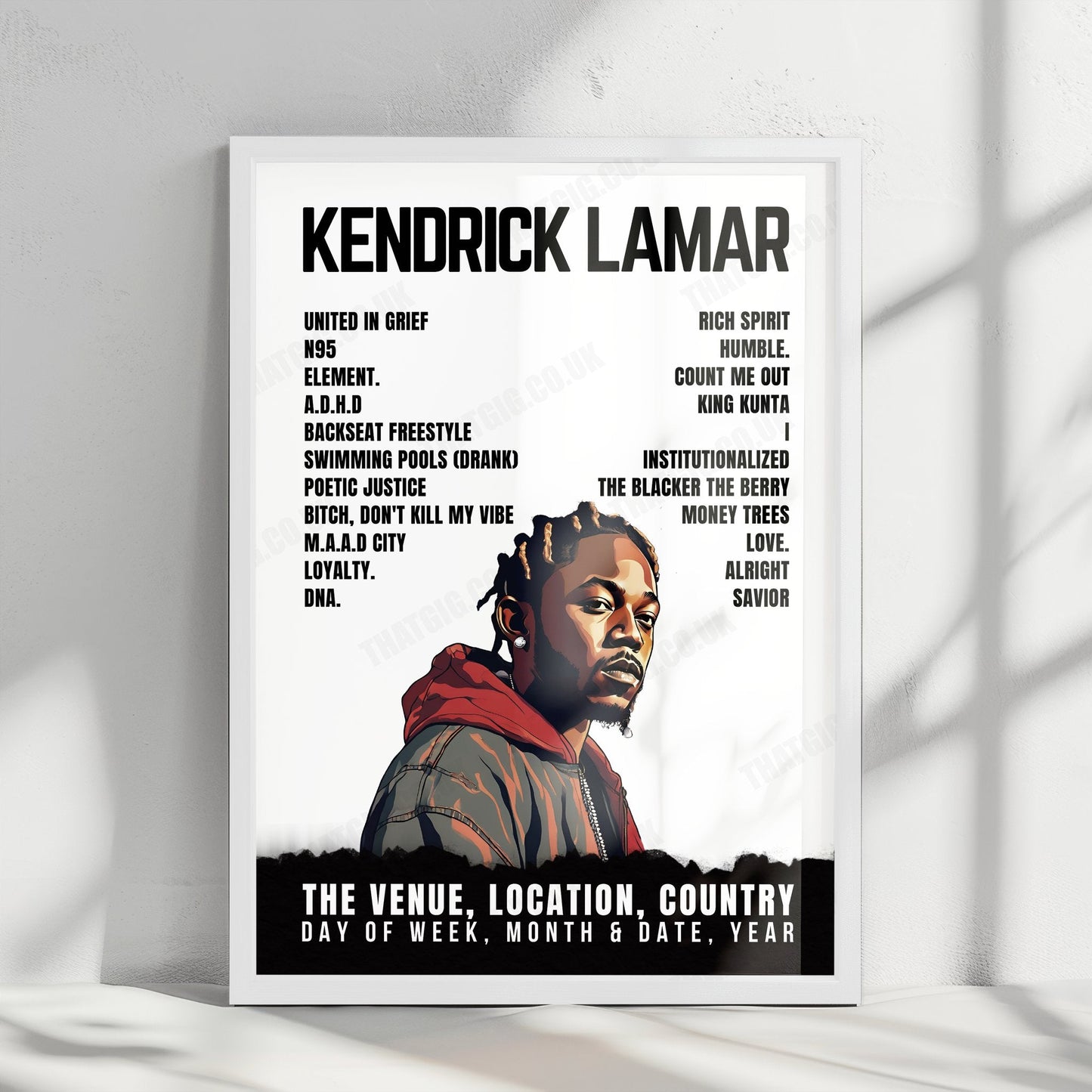 Kendrick Lamar Setlist Poster - Ahoy, Rotterdam - June 30th, 2023