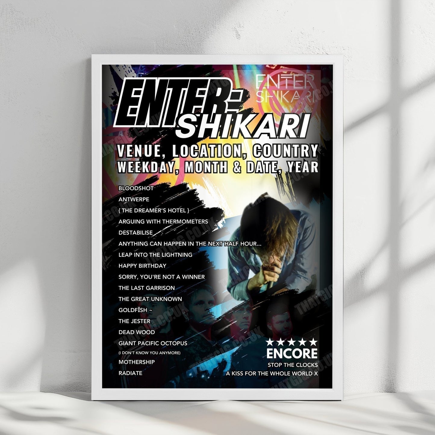 Enter Shikari Setlist Poster - Rock am Ring, Nürburgring, Germany - June 7th, 2024