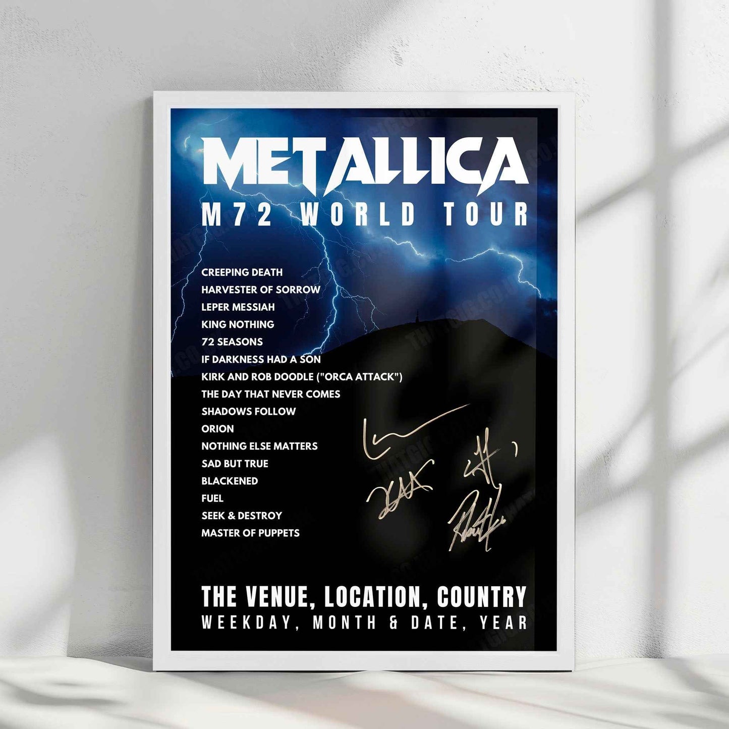 Metallica Setlist Poster - Parken Stadium, Copenhagen - June 16th, 2024
