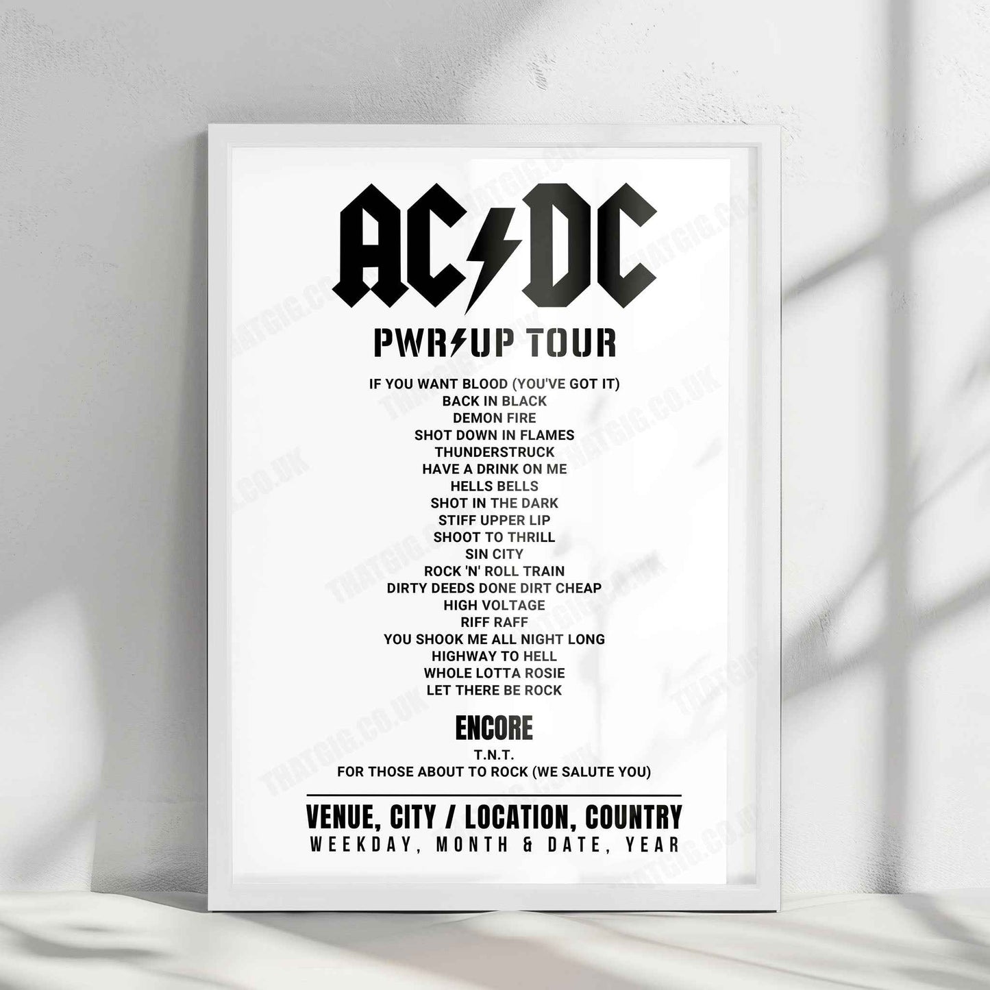 AC/DC Setlist Poster - Rinne (Festwiese Ostragehege), Dresden - June 16th, 2024