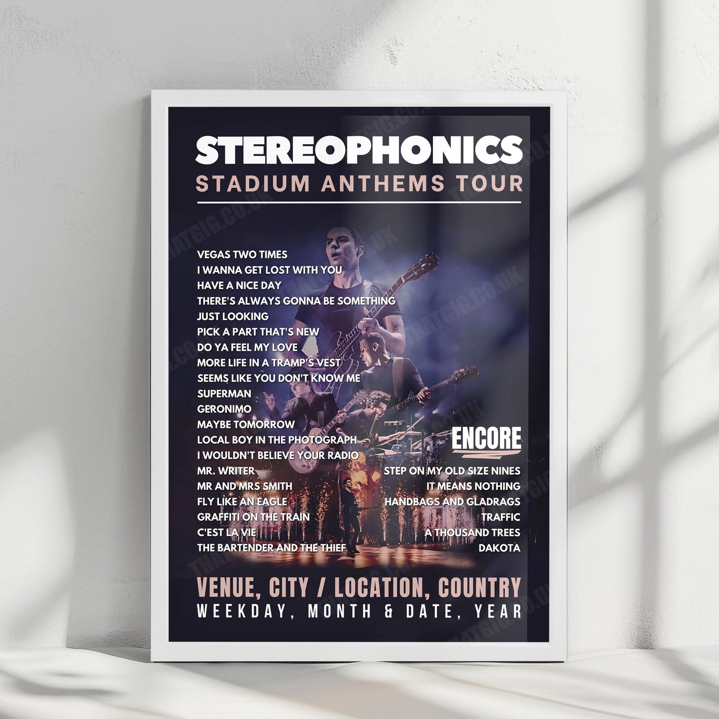Stereophonics Setlist Poster - Virgin Media Park, Cork - June 7th, 2025