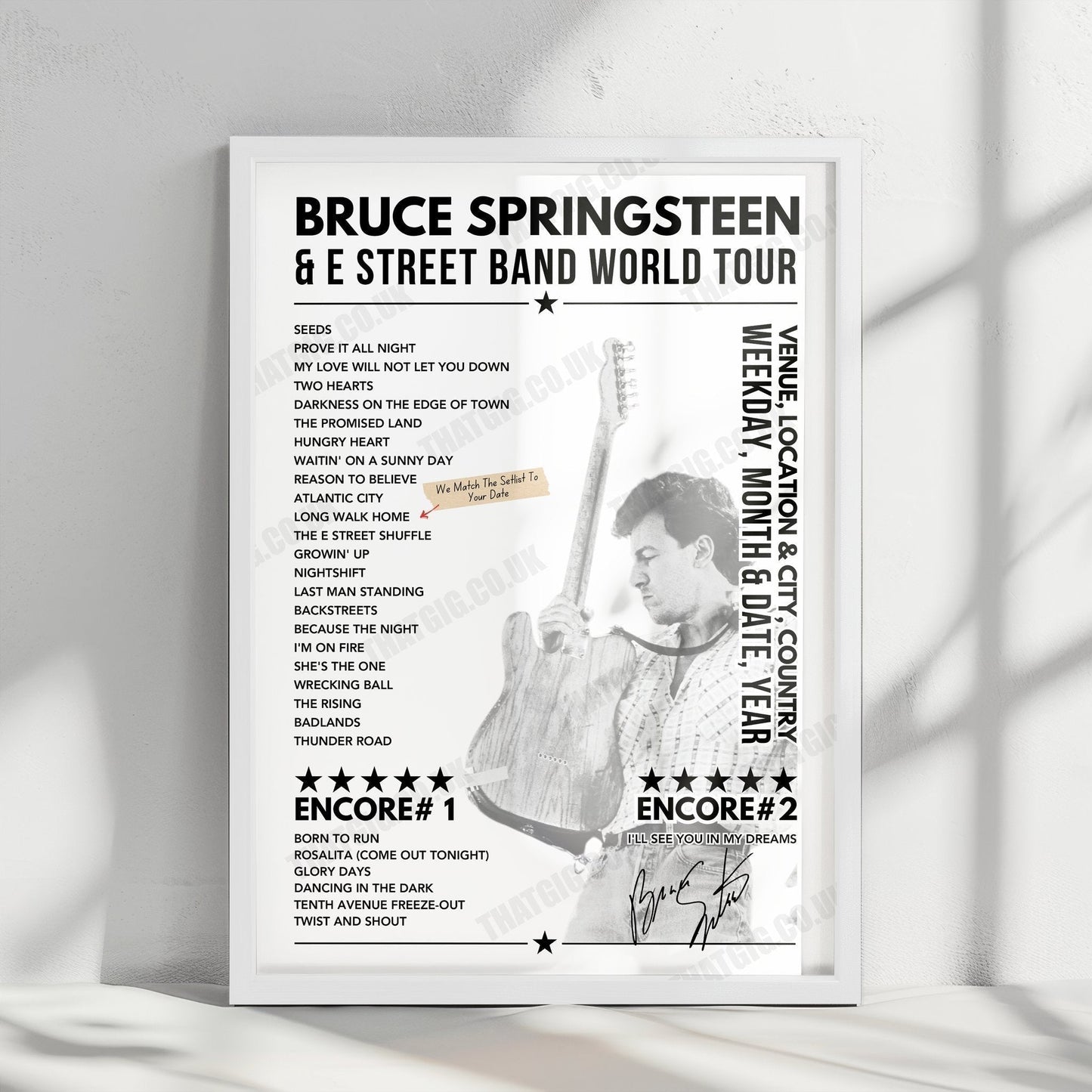 Bruce Springsteen Setlist Poster - Dokken, Bergen, Norway, July 21st, 2024
