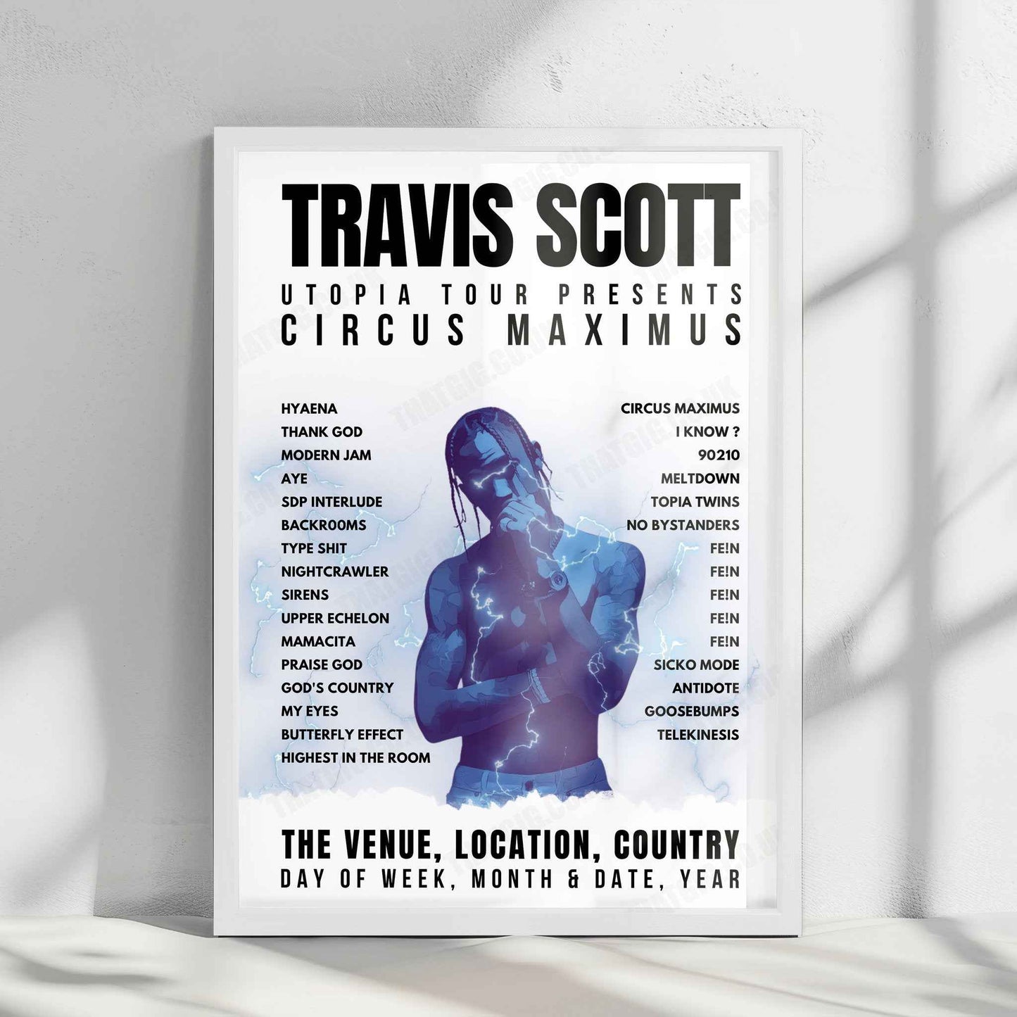 Travis Scott Setlist Poster - MGM Grand Garden Arena, Las Vegas - October 29th, 2023