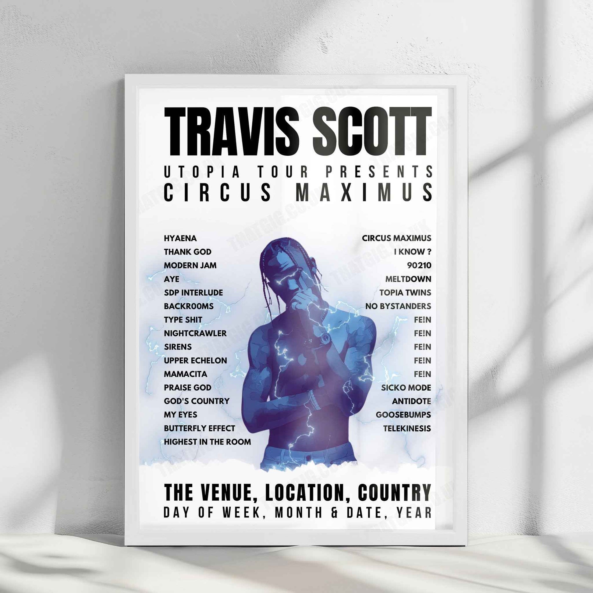Travis Scott Setlist Poster - MGM Grand Garden Arena, Las Vegas - October 29th, 2023