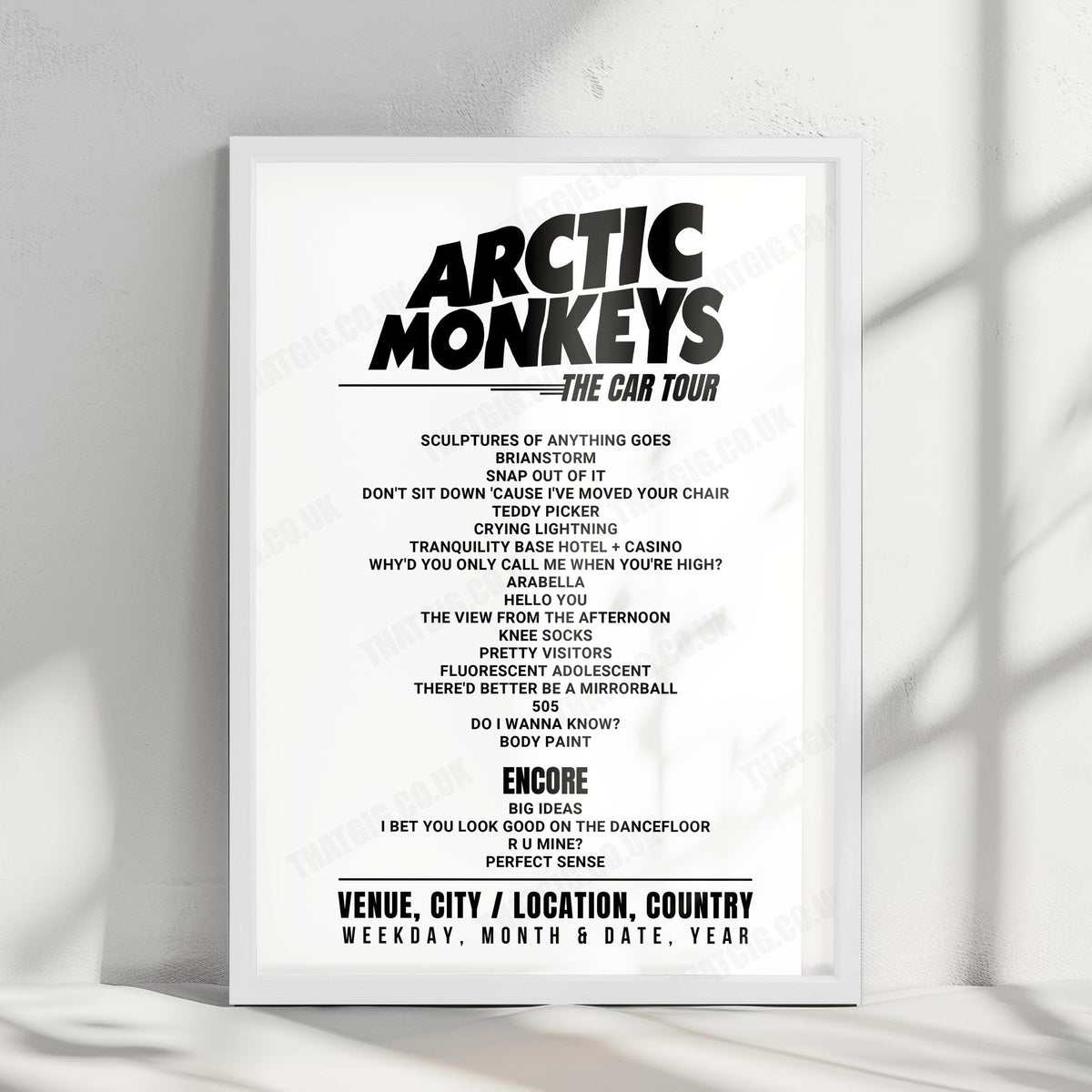 Arctic Monkeys Setlist Poster - Foro Sol, Mexico City - October 7th, 2023