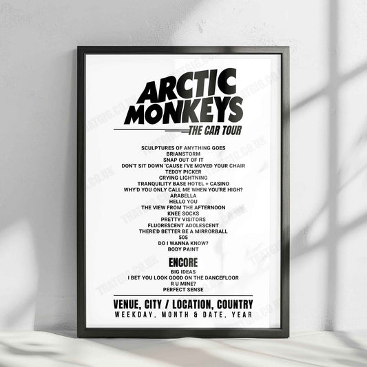 Arctic Monkeys Setlist Poster - Golden 1 Center, Sacramento - September 27th, 2023