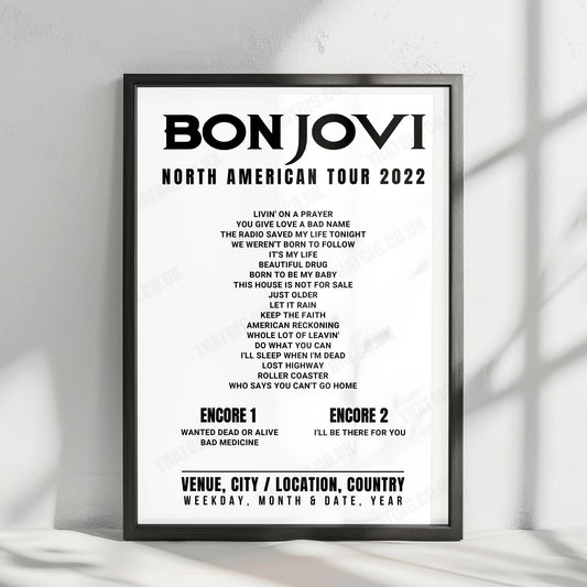 Bon Jovi Setlist Poster - CHI Health Center Omaha, Omaha - April 1st, 2022