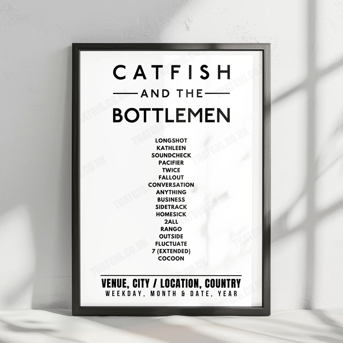 Catfish and the Bottlemen Setlist Poster - Bramham Park, Bramham - August 28th, 2021