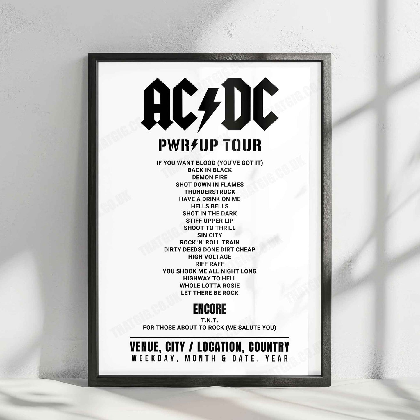 AC/DC Setlist Poster - Messegelände, Hanover - August 4th, 2024