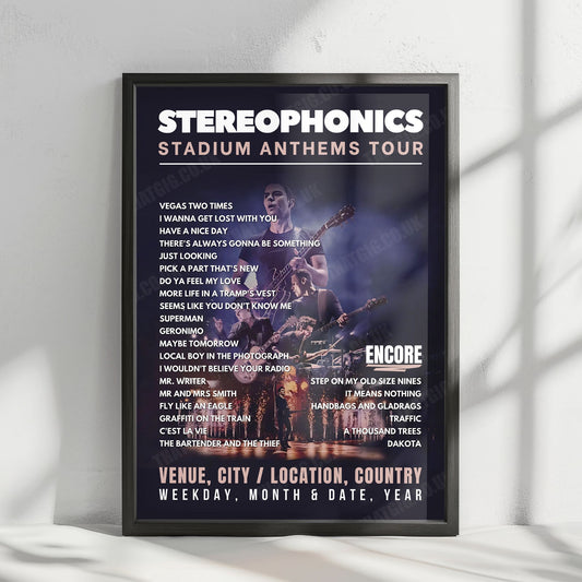 Stereophonics Setlist Poster - Stade des Burgondes, Saint-Julien-en-Genevois - July 17th, 2025