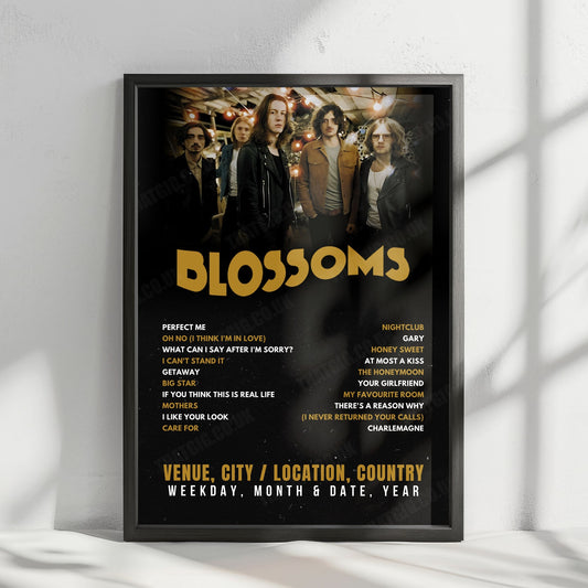 Blossoms Setlist Poster - Columbiahalle, Berlin - May 3rd, 2025