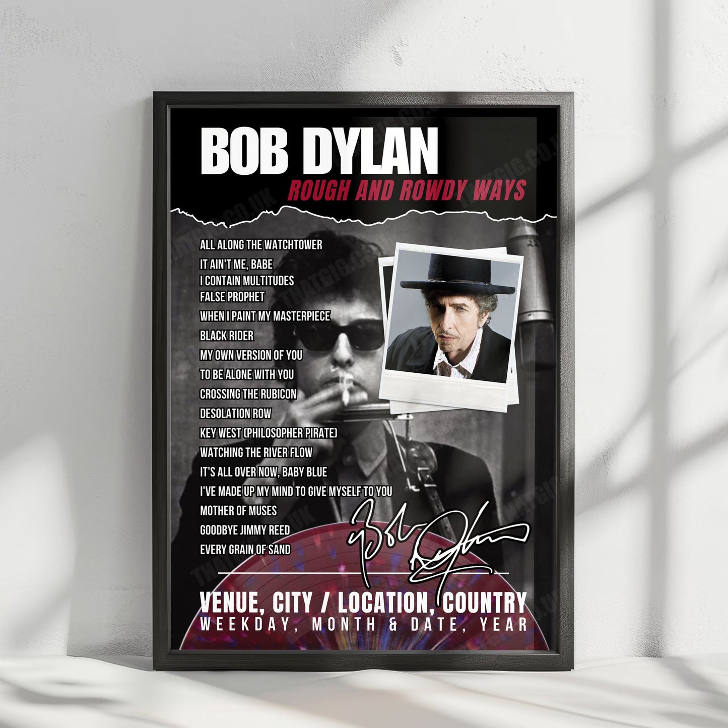 Bob Dylan Setlist Poster - Century II Performing Arts & Convention Center, Wichita - March 29th, 2025