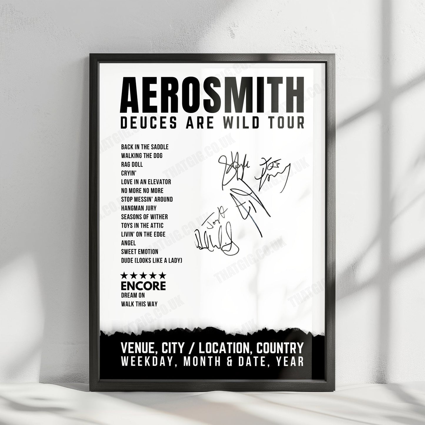 Aerosmith Setlist Poster - Park Theater at Park MGM, Las Vegas - April 13th, 2019