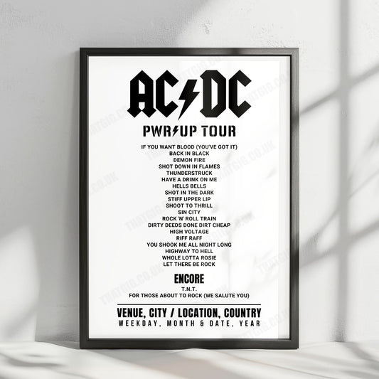 AC/DC Setlist Poster - Veltins-Arena, Gelsenkirchen - May 17th, 2024