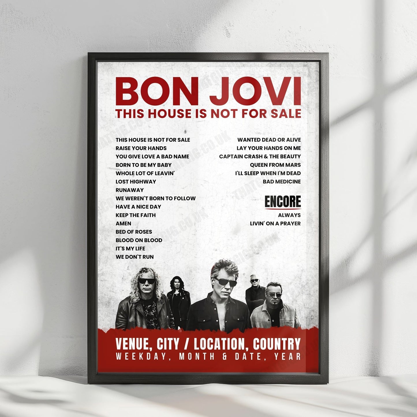 Bon Jovi Setlist Poster - Pepsi Center, Denver - March 14th, 2018
