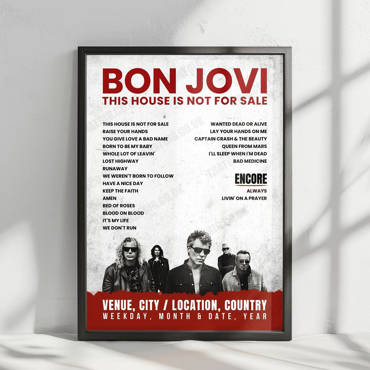 Bon Jovi Setlist Poster - Verizon Arena, North Little Rock - March 20th, 2018