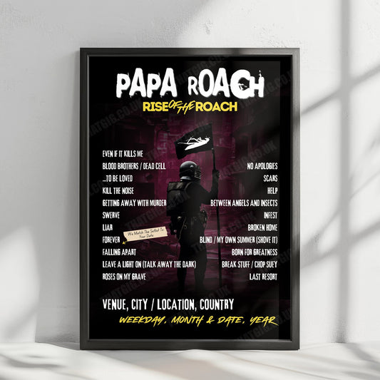 Papa Roach Setlist Poster - Alsterdorfer Sporthalle, Hamburg, Germany - January 25th, 2025