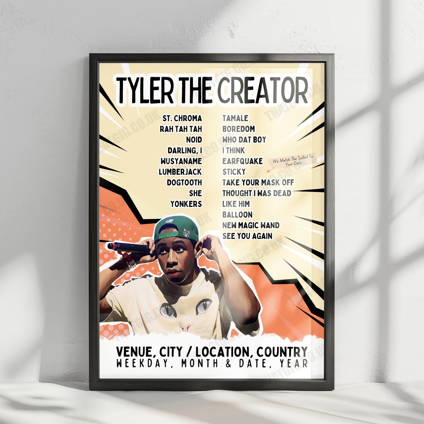 Tyler, The Creator Setlist Poster - Camp Flog Gnaw Carnival 2024 - November 16th, 2024