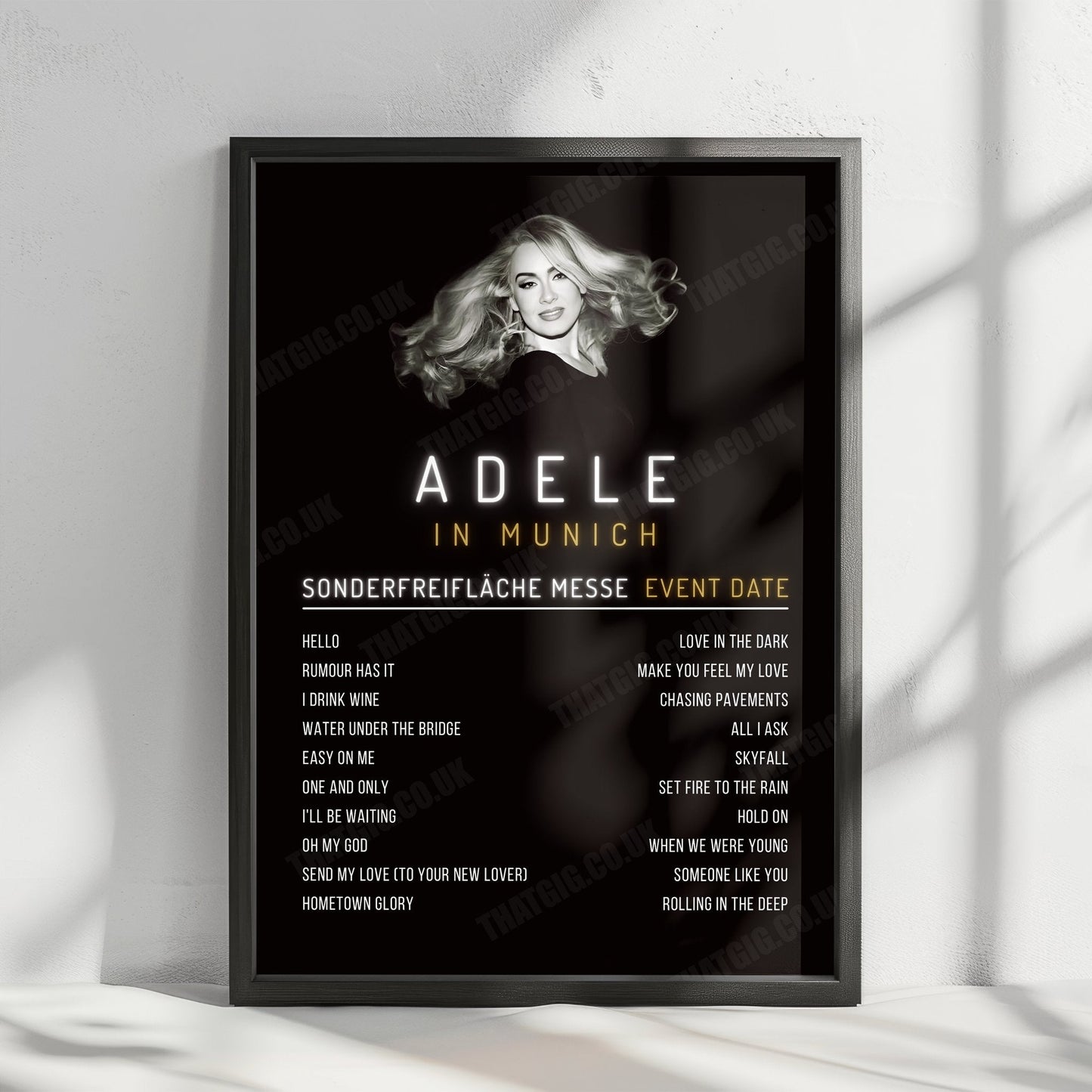Adele Setlist Poster - Sonderfreifläche Messe, Munich - August 2nd, 2024