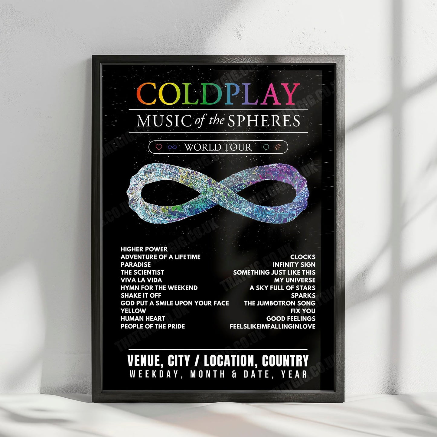 Coldplay Setlist Poster - Goyang Stadium, Goyang-si - April 24th, 2025