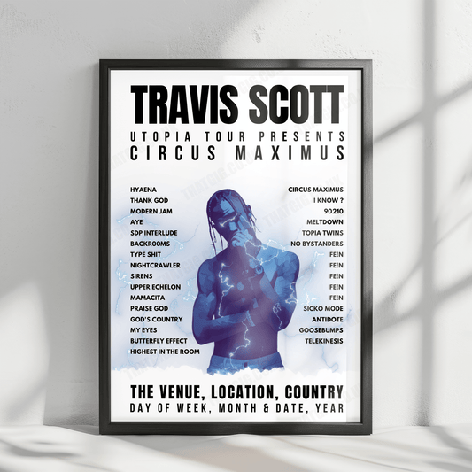 Travis Scott Setlist Poster - Ball Arena, Denver - October 22nd, 2023