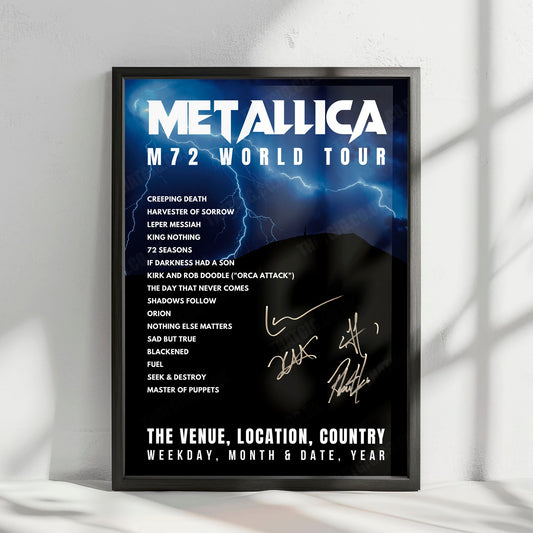 Metallica Setlist Poster - Stade Olympique, Montreal - August 13th, 2023