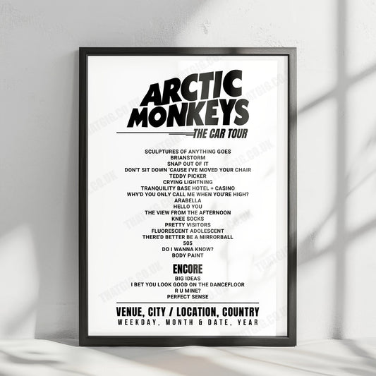 Arctic Monkeys Setlist Poster - TD Garden, Boston - September 3rd, 2023