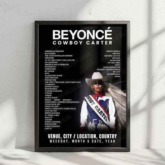 Beyoncé Setlist Poster - Northwest Stadium, Landover - July 4th, 2025