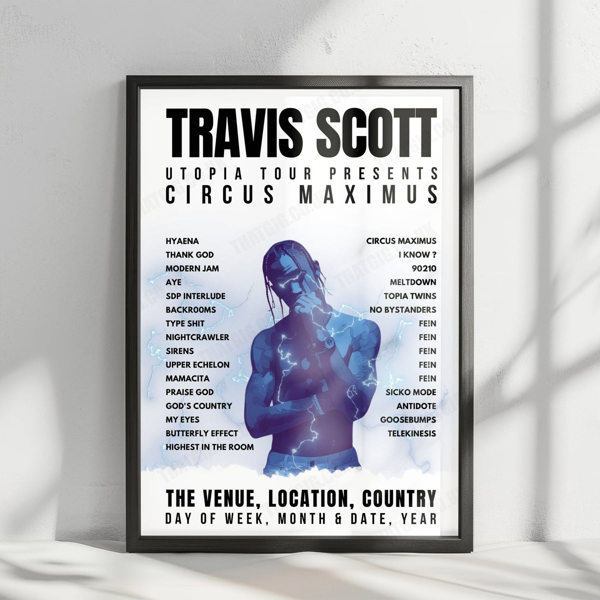 Travis Scott Setlist Poster - Deutsche Bank Park, Frankfurt - July 26th, 2024