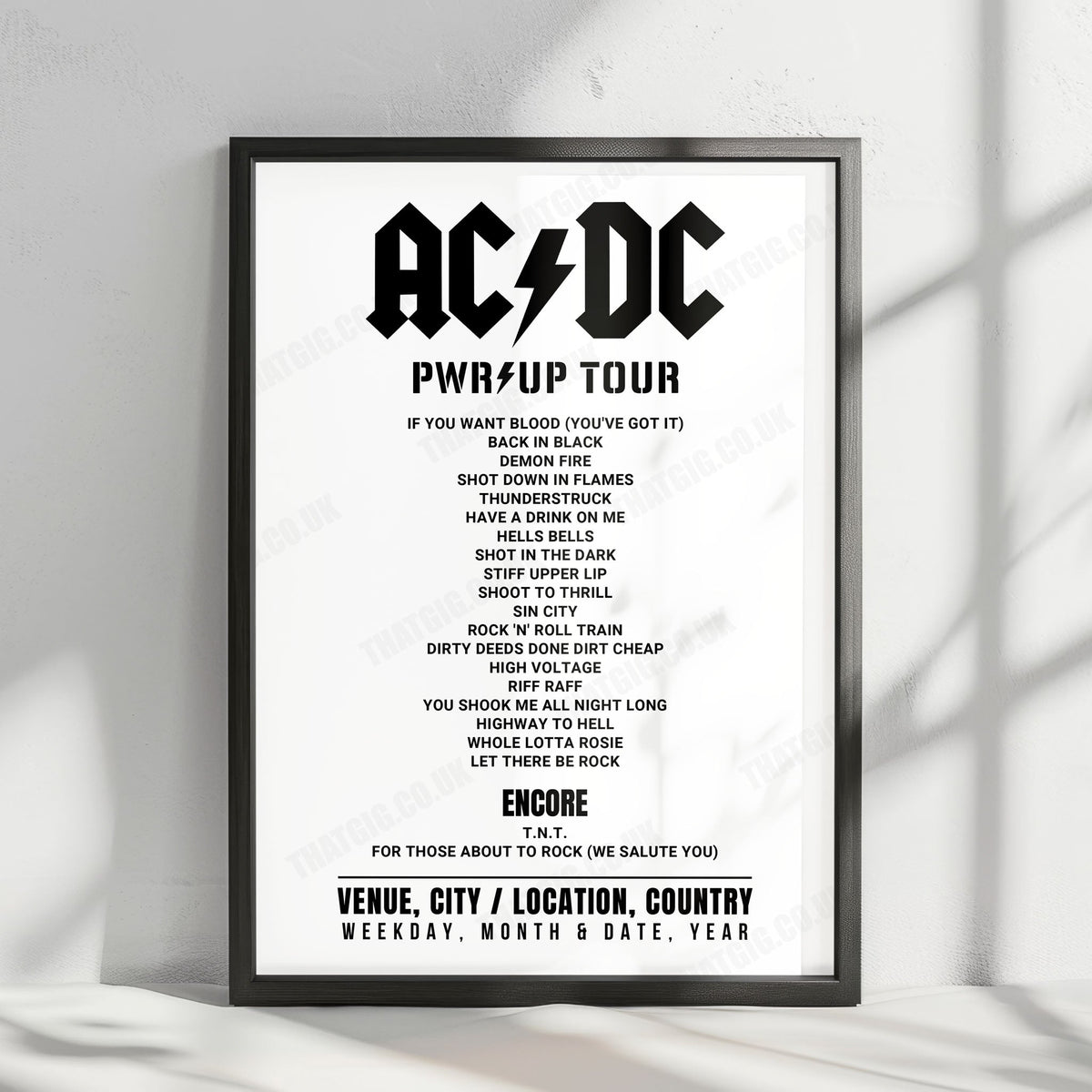 AC/DC Setlist Poster - Johan Cruijff ArenA, Amsterdam - June 5th, 2024