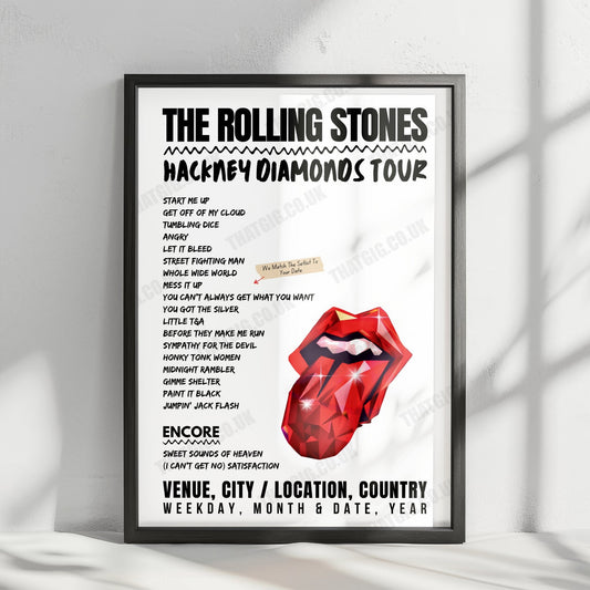 The Rolling Stones Setlist Poster - New Orleans Jazz & Heritage Festival, USA - May 2nd, 2024