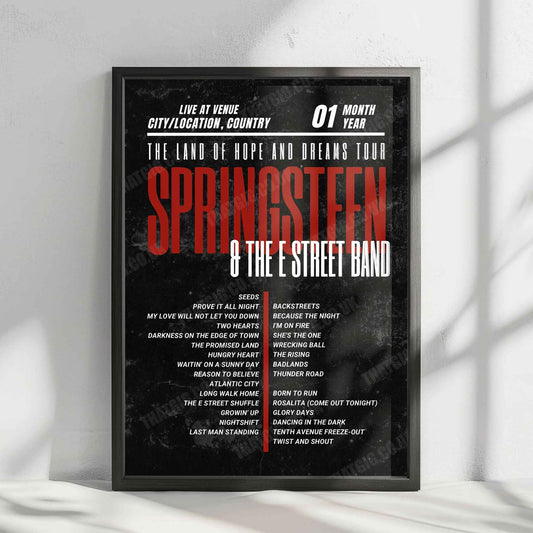 Bruce Springsteen Setlist Poster - Co-op Live, Manchester - May 14th, 2025