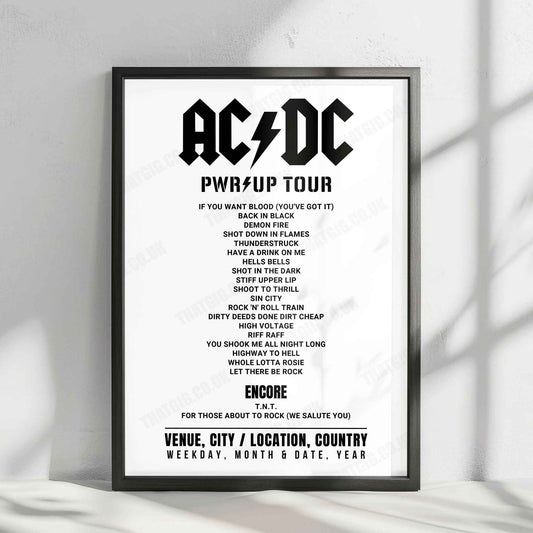 AC/DC Setlist Poster - Soldier Field, Chicago - May 24th, 2025