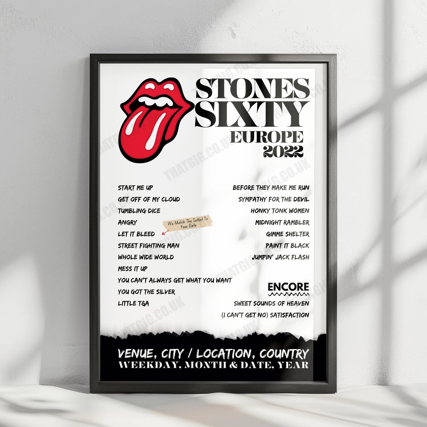The Rolling Stones Setlist Poster - Anfield, Liverpool, England - June 9th, 2022