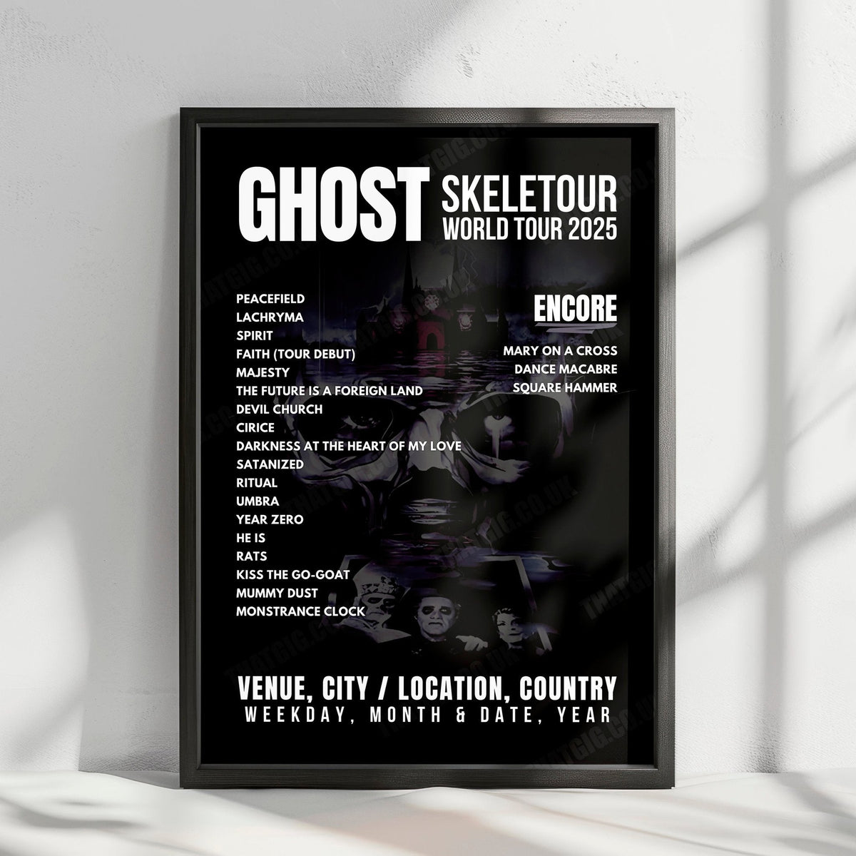 Ghost Setlist Poster - Uber Arena, Berlin - May 7th, 2025