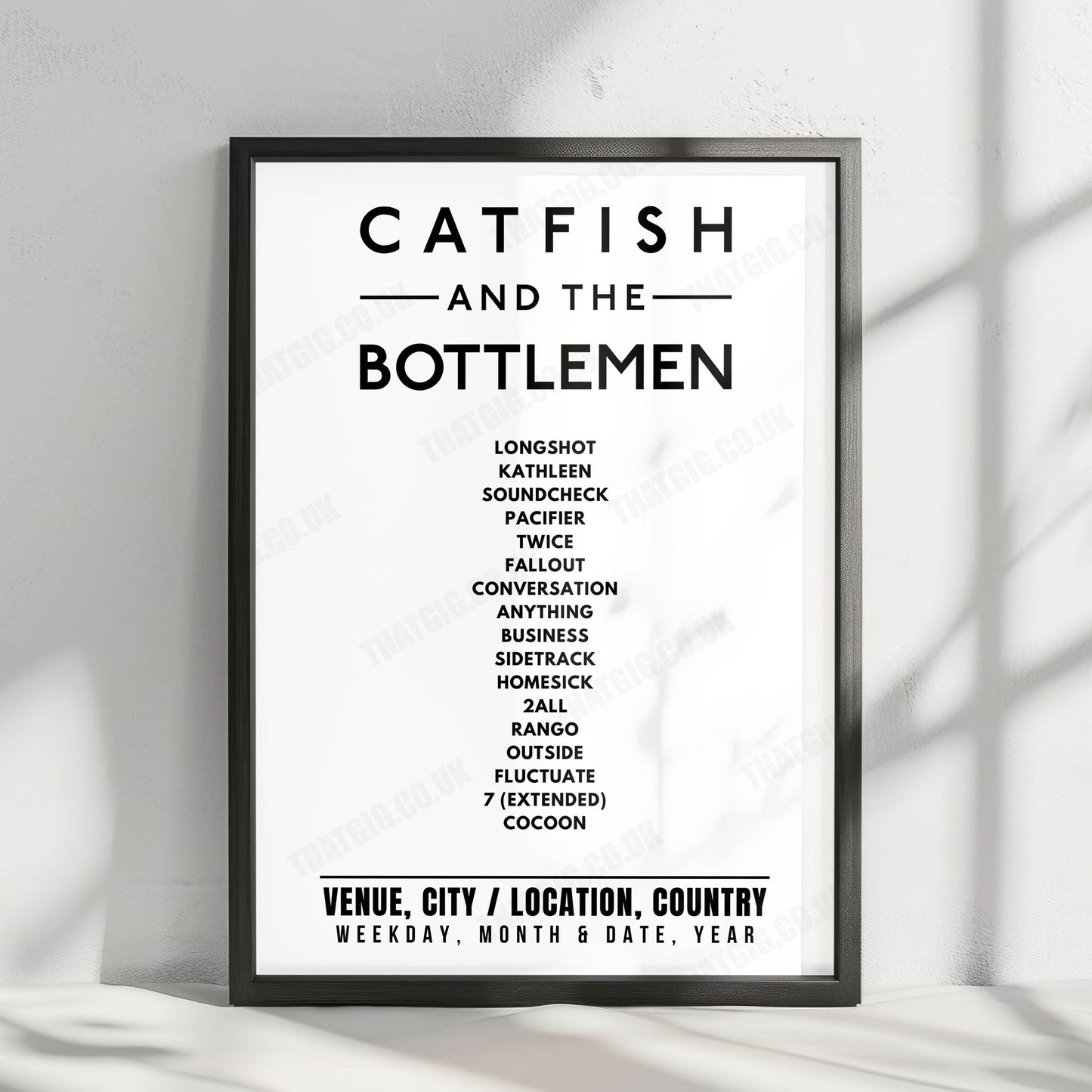 Catfish and the Bottlemen Setlist Poster - Singleton Park, Swansea - September 4th, 2021