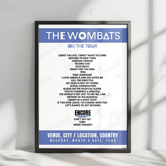 The Wombats Setlist Poster - WUK, Vienna - April 4th, 2025