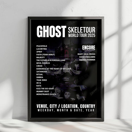 Ghost Setlist Poster - Hallenstadion, Zurich - May 3rd, 2025