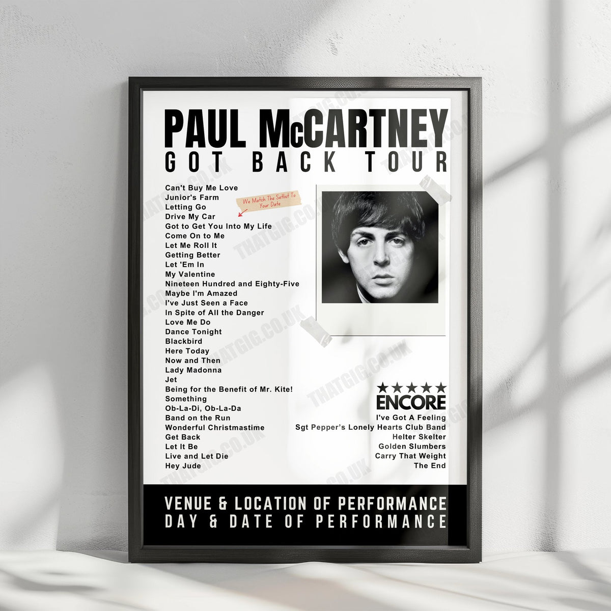 Paul McCartney Setlist Poster - Oakland Arena, Oakland - May 8th, 2022