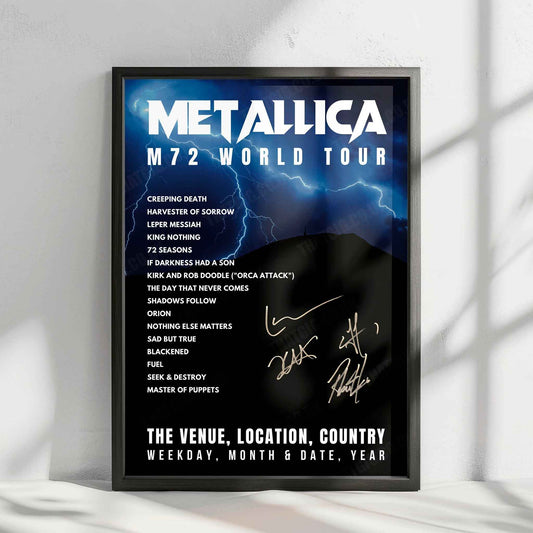 Metallica Setlist Poster - Commonwealth Stadium, Edmonton - August 23rd, 2024
