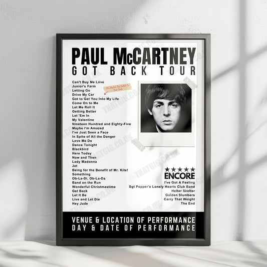 Paul McCartney Setlist Poster - Estadio Mario Alberto Kempes, Córdoba - October 23rd, 2024