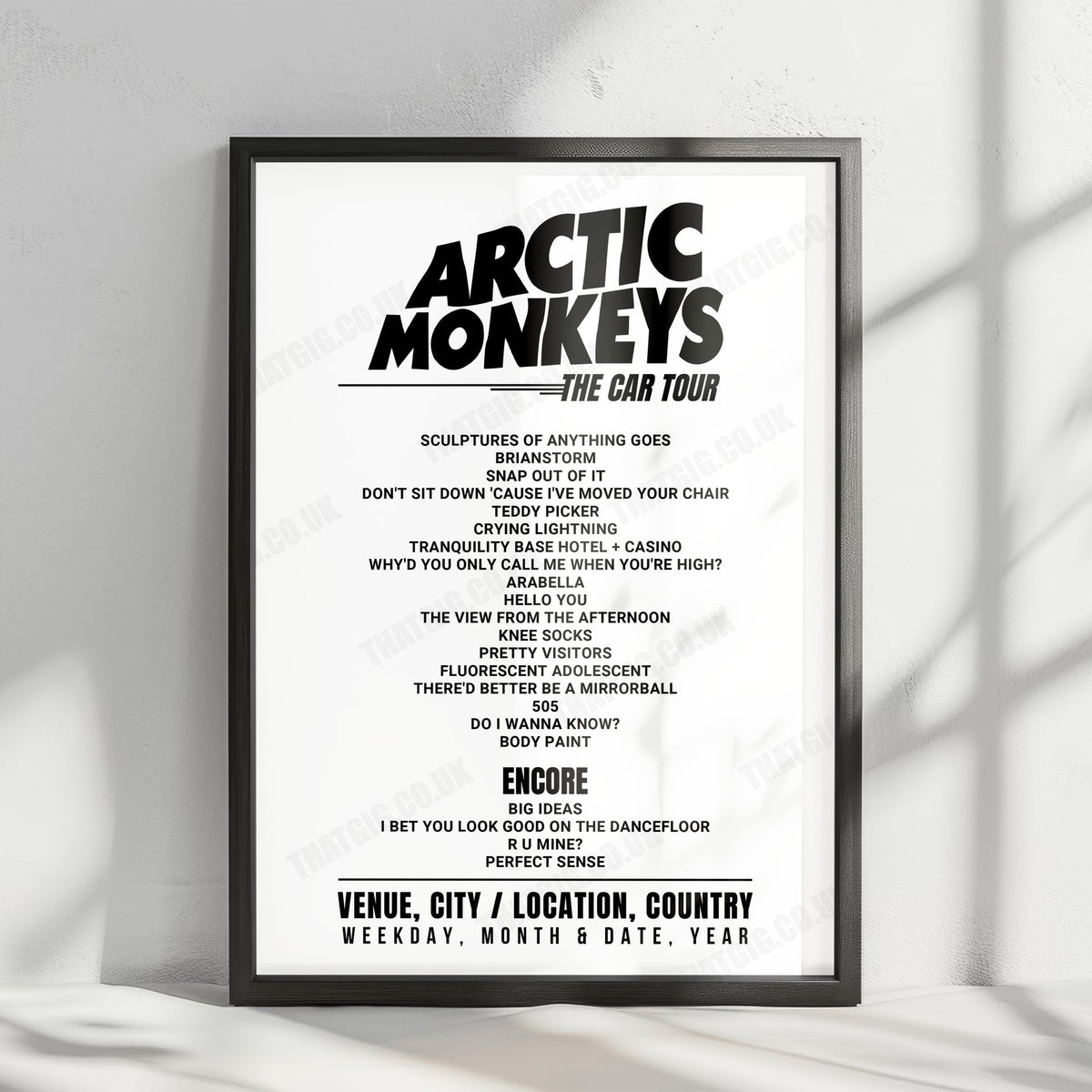 Arctic Monkeys Setlist Poster - Moda Center, Portland - September 24th, 2023