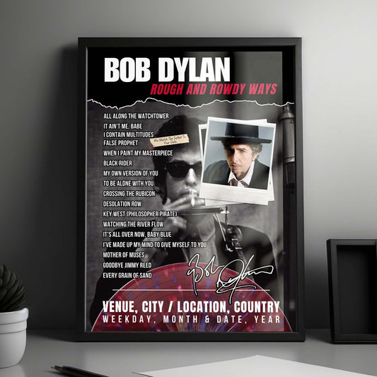 Bob Dylan Setlist Poster - Miller Auditorium, Western Michigan University, Kalamazoo - April 16th, 2025