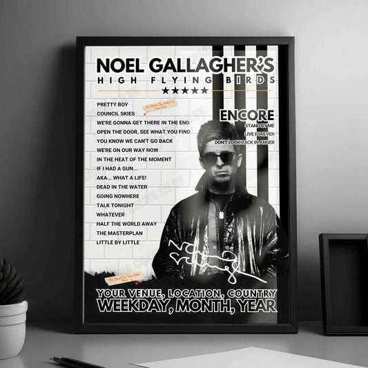 Noel Gallagher’s High Flying Birds Setlist Poster - Alexandra Park, London, England - July 20th, 2024