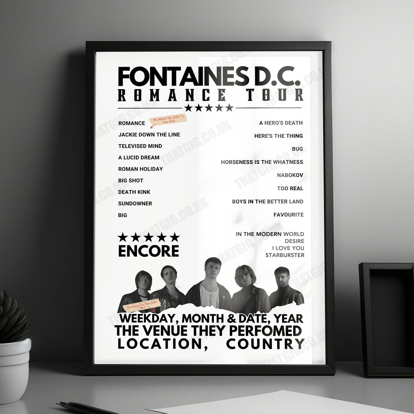 Fontaines D.C. Setlist Poster - Alexandra Palace, London, England - November 22nd, 2024