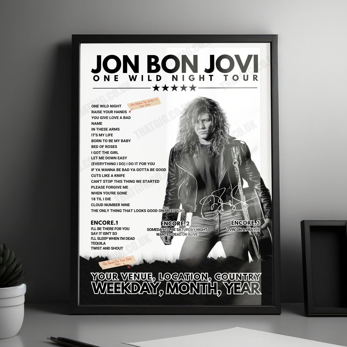 Bon Jovi Setlist Poster - PNC Arena, Raleigh - April 9th, 2022